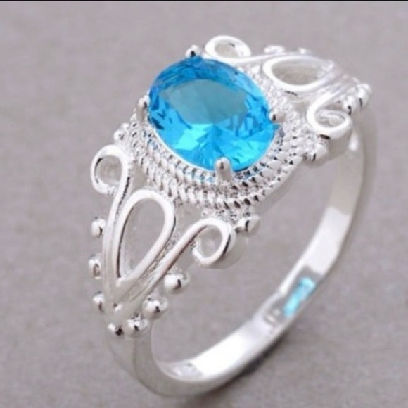 New Aquamarine Gems Silver Ring 
Main Stone :Aquamarine
Ring Size 7 - Picture 2 of 6